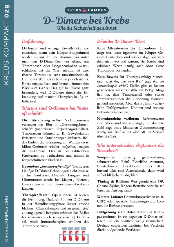 Krebs Kompakt 029: D-Dimere bei Krebs